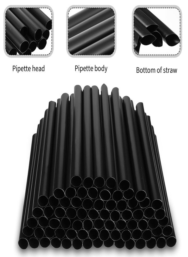 Limbeuuu 400 Pcs Black Boba Straws Jumbo Smoothie Straws,Individually Wrapped Disposable Plastic Large Wide-mouthed Milkshake Drinking Straws(0.43" Wide X 9.06" Long) - Image 3
